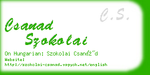 csanad szokolai business card
